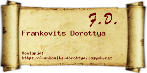 Frankovits Dorottya névjegykártya